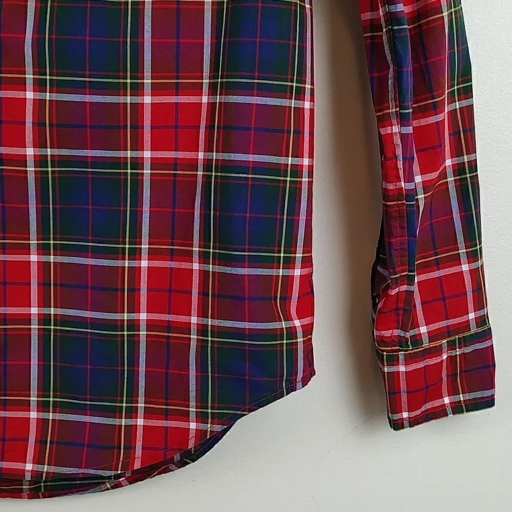 Ralph Lauren Natural Stretch Long Sleeve Plaid Button Down Shirt